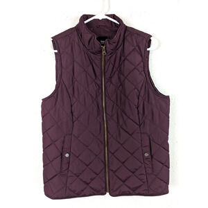 GAP Quilted Vest in Deep plum Purple